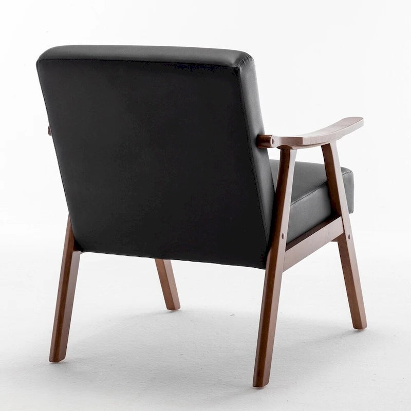 Extra-Thick Backrest Accent Chair with Solid Wood Frame