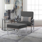 Studio Designs Home Allure Metal and Blended Leather Modern Accent Arm Chair