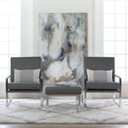 Studio Designs Home Allure Metal and Blended Leather Modern Accent Arm Chair