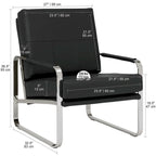 Studio Designs Home Allure Metal and Blended Leather Modern Accent Arm Chair
