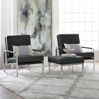 Studio Designs Home Allure Metal and Blended Leather Modern Accent Arm Chair