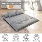 Modern Adjustable Ergonomic Fabric-Covered Sofa Bed Chair with Metal Frame