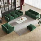 Modern Chenille Upholstery 3 Pieces Sofa Sets for Living Room Include Armchair, Loveseat,Three Seaters Couch And Ottoman