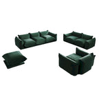 Modern Chenille Upholstery 3 Pieces Sofa Sets for Living Room Include Armchair, Loveseat,Three Seaters Couch And Ottoman