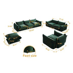 Modern Chenille Upholstery 3 Pieces Sofa Sets for Living Room Include Armchair, Loveseat,Three Seaters Couch And Ottoman