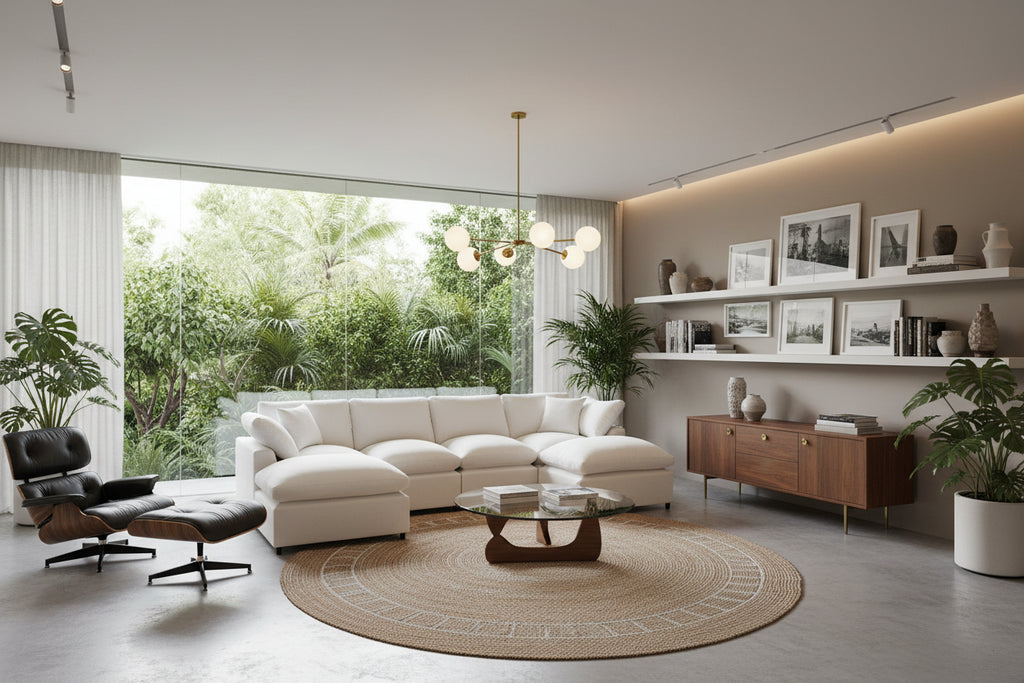 Merax Modern Large U-Shape Sectional Sofa, 2 Large Chaise with Removable Ottomans