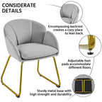 Yaheetech Flower Shape Velvet Armchair Accent Chair with Golden Metal Legs