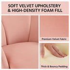 Yaheetech Flower Shape Velvet Armchair Accent Chair with Golden Metal Legs