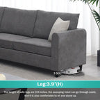 Modern Upholstered L-Shaped Sectional Sofa Couch with 3 Pillows