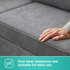 Modern Upholstered L-Shaped Sectional Sofa Couch with 3 Pillows