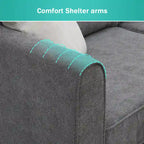 Modern Upholstered L-Shaped Sectional Sofa Couch with 3 Pillows