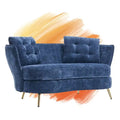 Upholstered Couch with Golden Metal Legs Club Loveseat Sofa for Living Reading Room ,Bedroom ,Apartment, Small Space Dorm