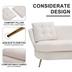 Upholstered Couch with Golden Metal Legs Club Loveseat Sofa for Living Reading Room ,Bedroom ,Apartment, Small Space Dorm