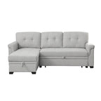 Lucca 84-inch Reversible Sleeper Sectional Sofa with Storage Chaise - 84W x 54D x 35H