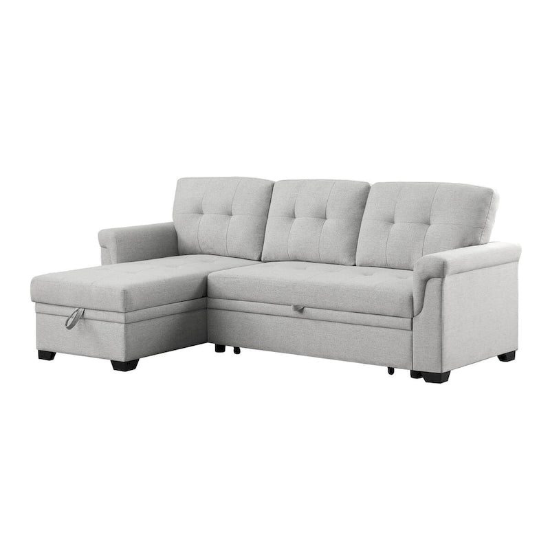 Lucca 84-inch Reversible Sleeper Sectional Sofa with Storage Chaise - 84W x 54D x 35H