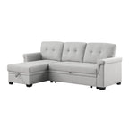 Lucca 84-inch Reversible Sleeper Sectional Sofa with Storage Chaise - 84W x 54D x 35H