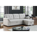 Lucca 84-inch Reversible Sleeper Sectional Sofa with Storage Chaise - 84W x 54D x 35H