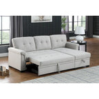 Lucca 84-inch Reversible Sleeper Sectional Sofa with Storage Chaise - 84W x 54D x 35H