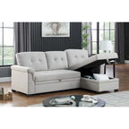 Lucca 84-inch Reversible Sleeper Sectional Sofa with Storage Chaise - 84W x 54D x 35H