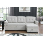 Lucca 84-inch Reversible Sleeper Sectional Sofa with Storage Chaise - 84W x 54D x 35H