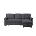Lucca 84-inch Reversible Sleeper Sectional Sofa with Storage Chaise - 84W x 54D x 35H
