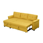 Lucca 84-inch Reversible Sleeper Sectional Sofa with Storage Chaise - 84W x 54D x 35H