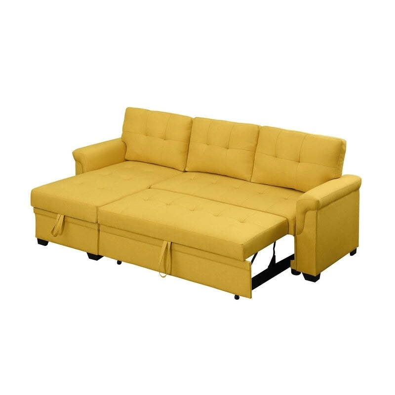 Lucca 84-inch Reversible Sleeper Sectional Sofa with Storage Chaise - 84W x 54D x 35H