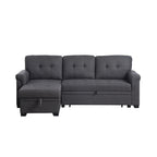Lucca 84-inch Reversible Sleeper Sectional Sofa with Storage Chaise - 84W x 54D x 35H