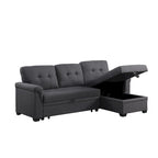 Lucca 84-inch Reversible Sleeper Sectional Sofa with Storage Chaise - 84W x 54D x 35H