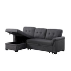 Lucca 84-inch Reversible Sleeper Sectional Sofa with Storage Chaise - 84W x 54D x 35H