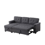 Lucca 84-inch Reversible Sleeper Sectional Sofa with Storage Chaise - 84W x 54D x 35H