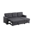 Lucca 84-inch Reversible Sleeper Sectional Sofa with Storage Chaise - 84W x 54D x 35H