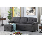Lucca 84-inch Reversible Sleeper Sectional Sofa with Storage Chaise - 84W x 54D x 35H