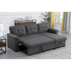 Lucca 84-inch Reversible Sleeper Sectional Sofa with Storage Chaise - 84W x 54D x 35H