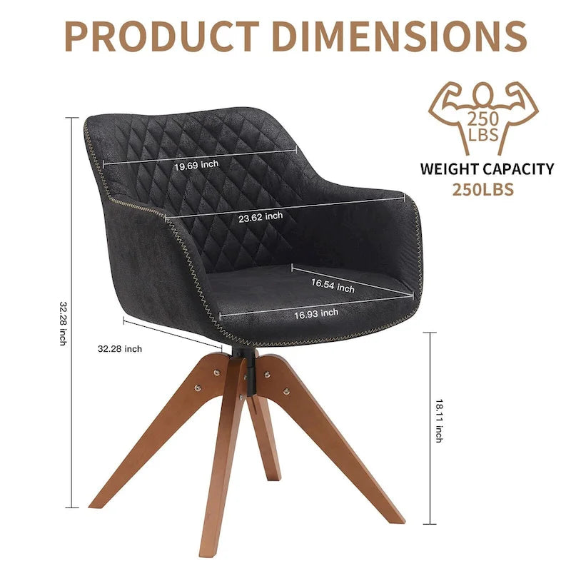 Suede Swivel Armchair Office Accent Arm Chair