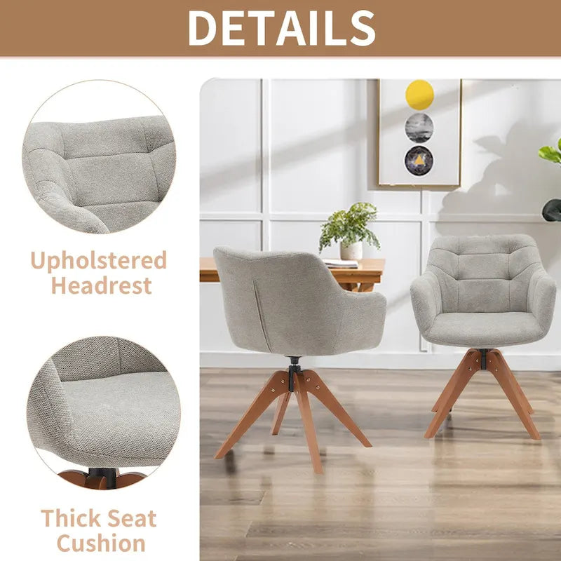 Suede Swivel Armchair Office Accent Arm Chair