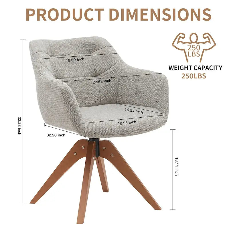 Suede Swivel Armchair Office Accent Arm Chair