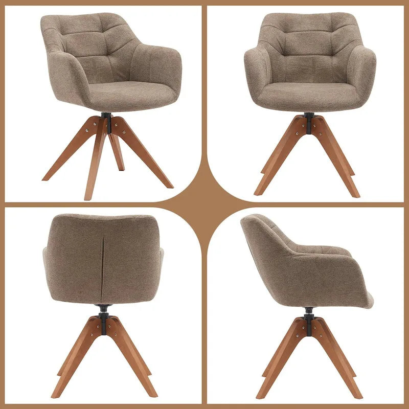 Suede Swivel Armchair Office Accent Arm Chair