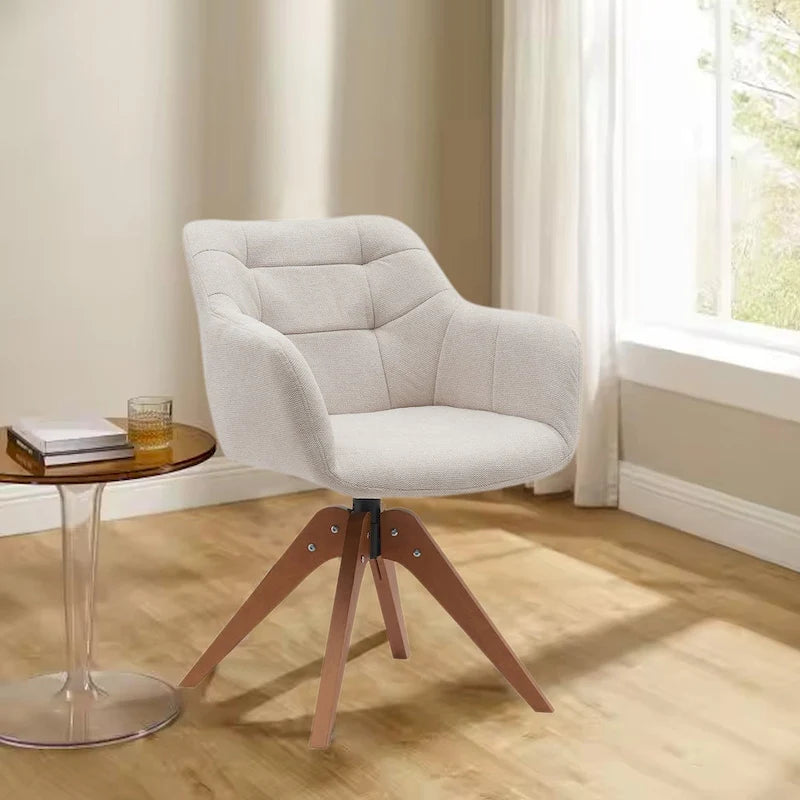 Suede Swivel Armchair Office Accent Arm Chair