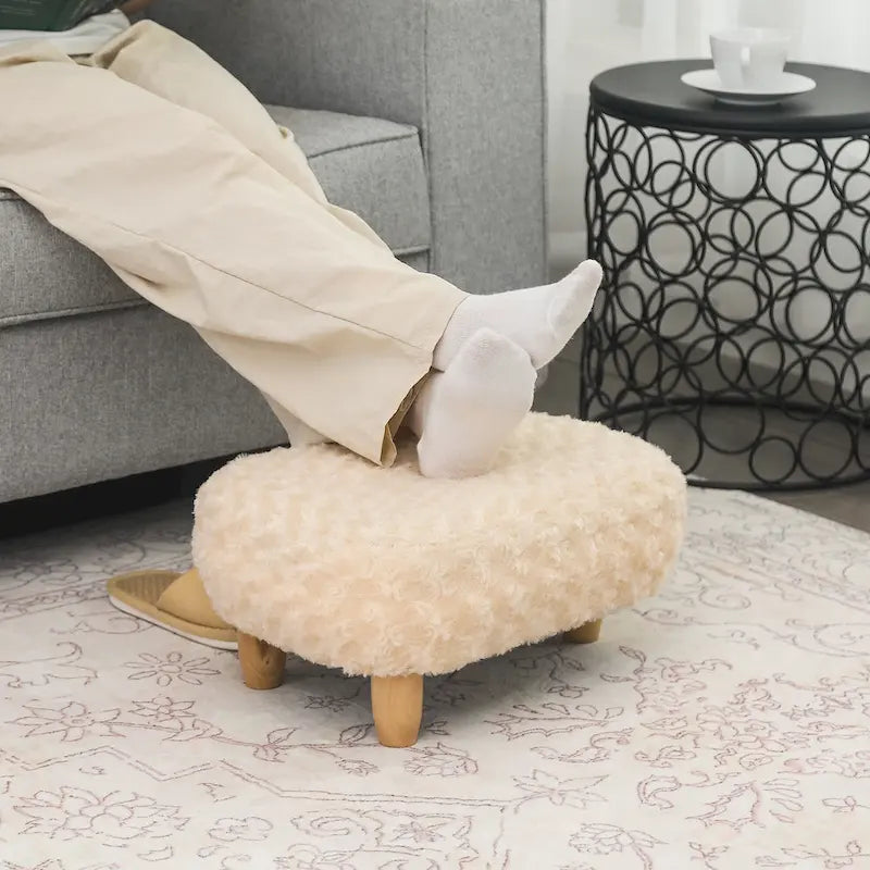 Adeco Foot Stool U Shape Ottoman for Living Room Bedroom
