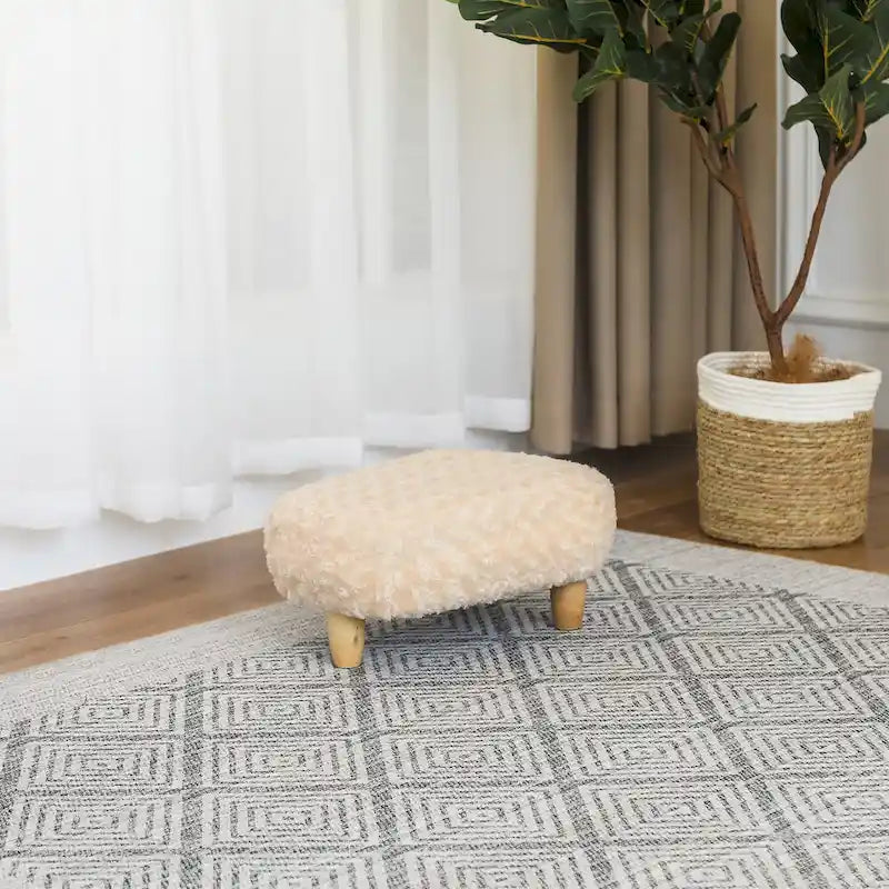 Adeco Foot Stool U Shape Ottoman for Living Room Bedroom