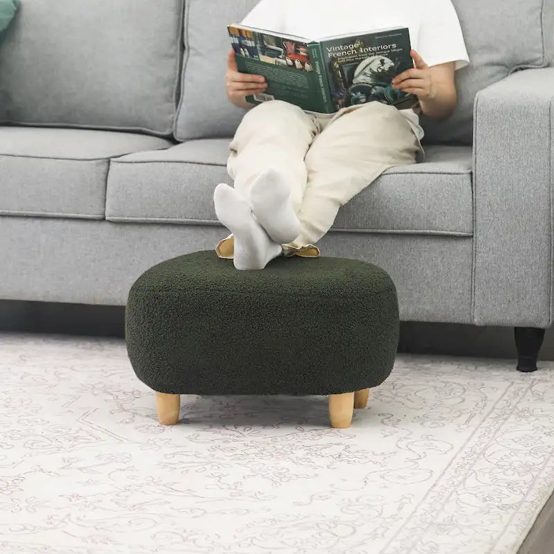 Adeco Foot Stool U Shape Ottoman for Living Room Bedroom