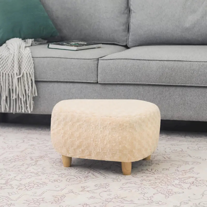Adeco Foot Stool U Shape Ottoman for Living Room Bedroom