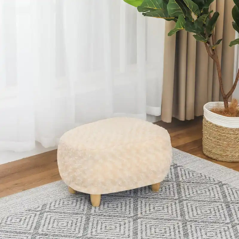 Adeco Foot Stool U Shape Ottoman for Living Room Bedroom