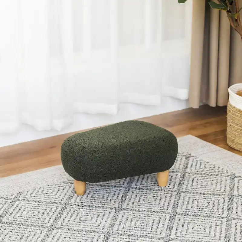 Adeco Foot Stool U Shape Ottoman for Living Room Bedroom
