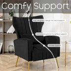 HOMYKA Accent Chair Upholstered Velvet Wingback Armchair Set of 2