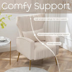 HOMYKA Accent Chair Upholstered Velvet Wingback Armchair Set of 2