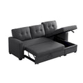 Upholstered Pull Out Sectional Sofa with Chaise - 82W x 53D x 34.5H