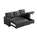 Upholstered Pull Out Sectional Sofa with Chaise - 82W x 53D x 34.5H