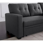 Upholstered Pull Out Sectional Sofa with Chaise - 82W x 53D x 34.5H